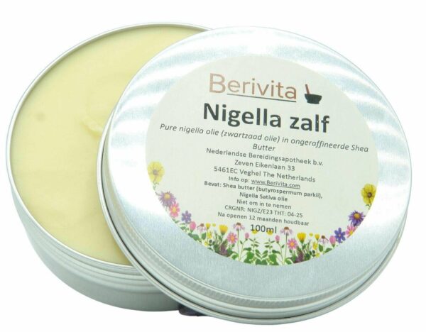 Nigella Zalf 100ml Blik - Zwartzaadolie, Blackseed Oil met Shea Butter