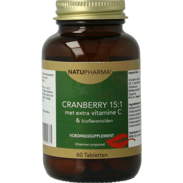 Natupharma Cranberry 15:1 met vitamine C & bioflavonoiden