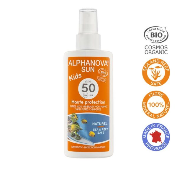 Biologische vegan zonnebrandspray met SPF50