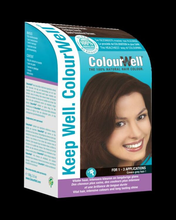 Colourwell 100% Natuurlijke haarkleur donker kastanje bruin