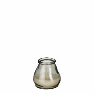 Juan voorraadpot met was recycled glas grijs - h10xd10cm