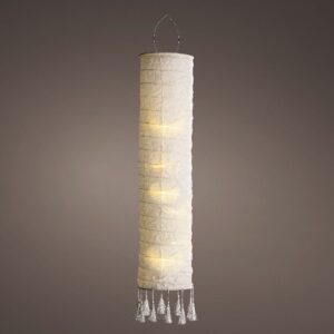 Linen lantern Solar Warm white D20 H102cm 8 lamps