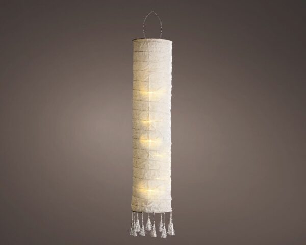 Linen lantern Solar Warm white D20 H102cm 8 lamps