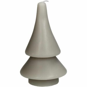 Candle Xmas Tree Wax Ivory 7.5x7.5x14cm