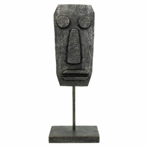 Ornament Face Polyresin Black 11x8x31.5cm