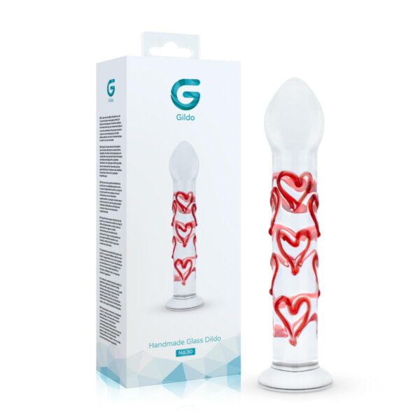 Gildo - Glass G-Spot/Prostate Dildo with Hearts No. 30